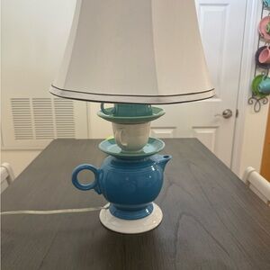 Handmade One-of-a-kind Fiestaware teapot lamp